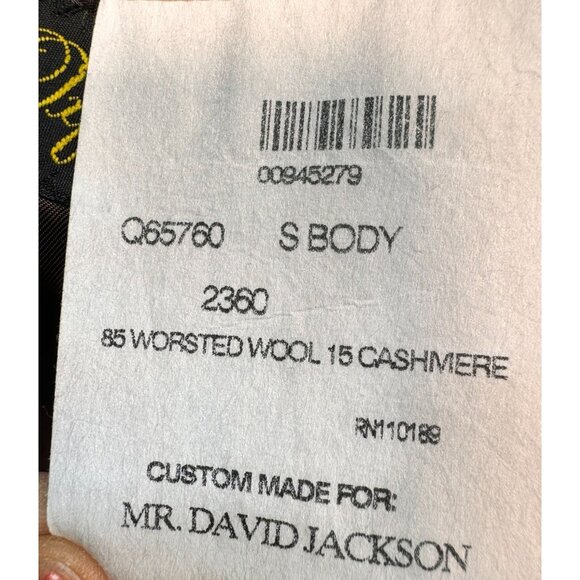 Ethomas Men's Custom Tailored Blazer Blend Size 42/43 Brown Plaid  Wool Cashmere - Picture 5 of 10